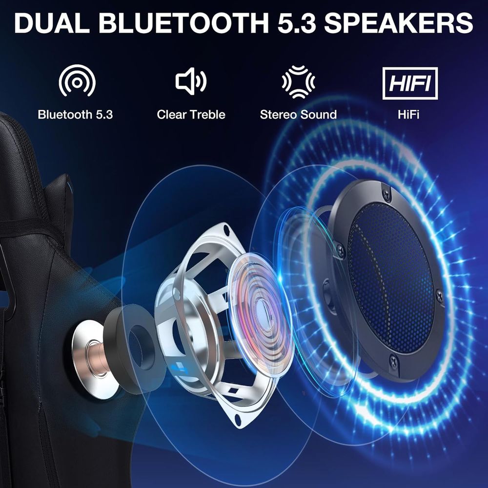 Kursi Gaming RGB dengan Speake - Massage ulasan dan harga