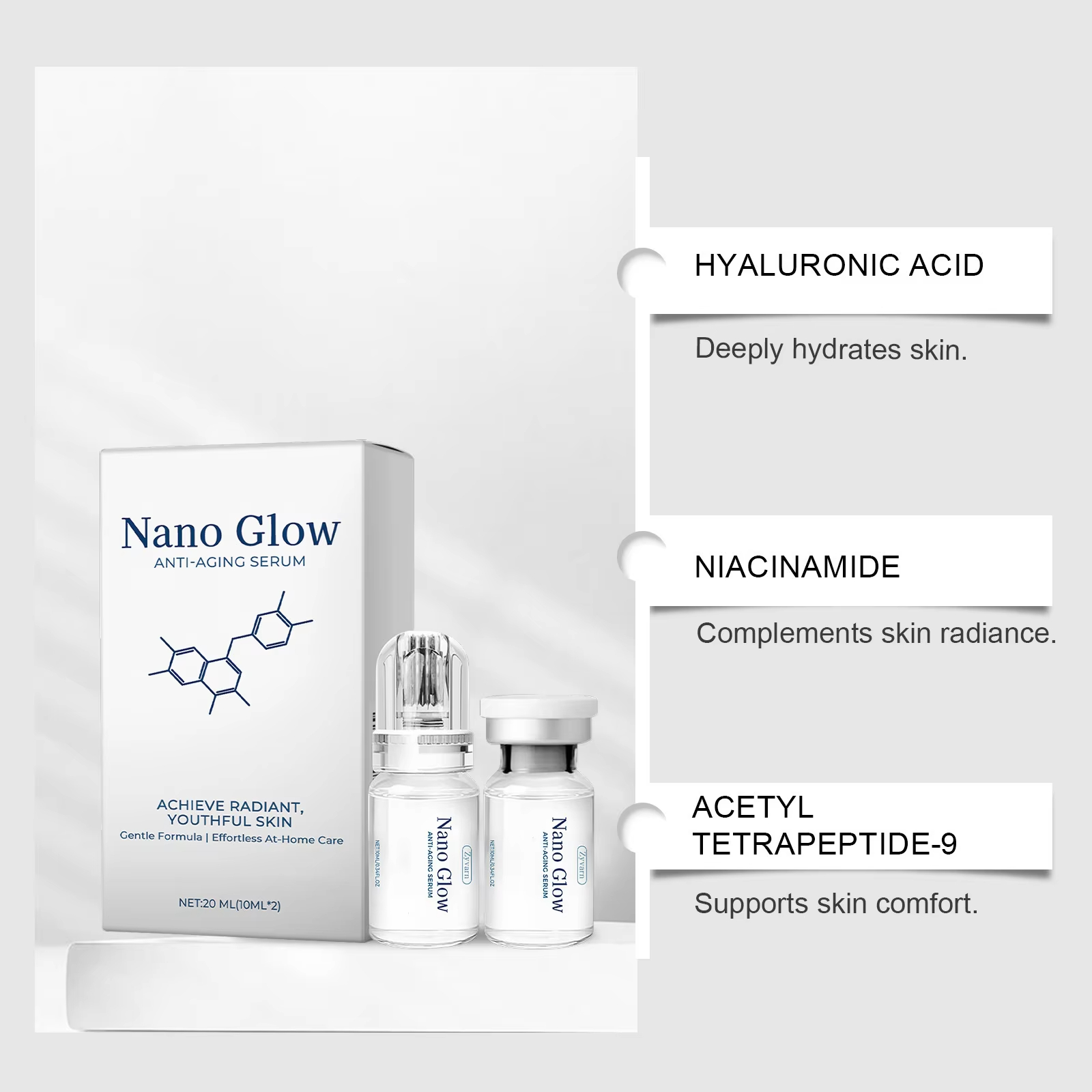 2*10ML Kit Serum Roller Mikron - Hyaluronic Acid Facial Serum ulasan dan harga